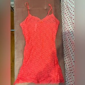 Coral lace Victoria’s Secret slip dress